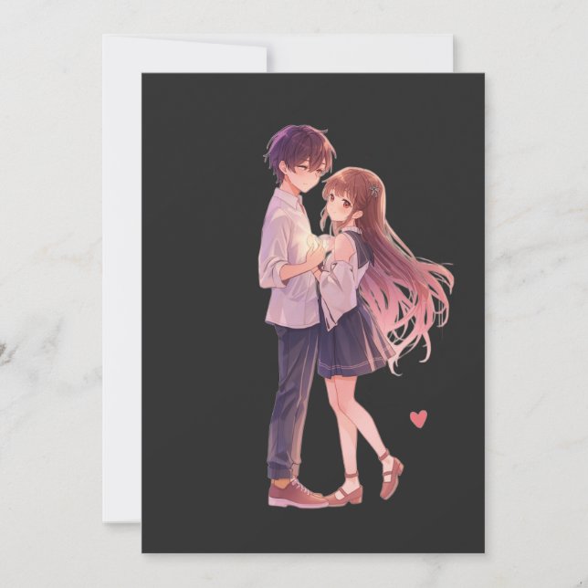 Reserve A Data Romantic Anime Couple - Cute Aesthetic Lovers Art  (Frente)