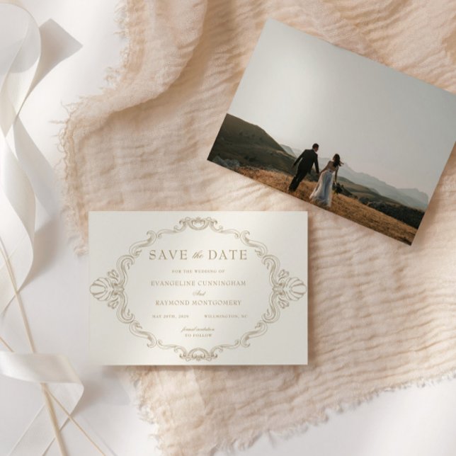 Reserve A Data Romantic Baroque Ornate Frame Photo (Criador carregado)