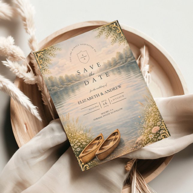 Reserve A Data Romantic Canoe Lake Forest Wedding (Criador carregado)