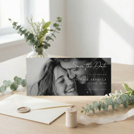 Reserve A Data Romantic ELEGANT Script Photo Wedding