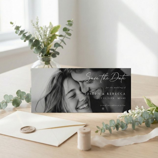 Reserve A Data Romantic ELEGANT Script Photo Wedding (Criador carregado)