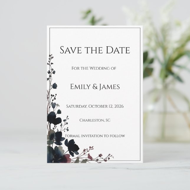 Reserve A Data Romantic Floral Wedding Soft Elegant (Em pé/Frente)