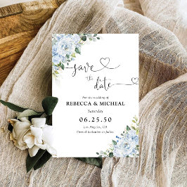 Reserve A Data Romantic Light Blue Floral Wedding Save The Date