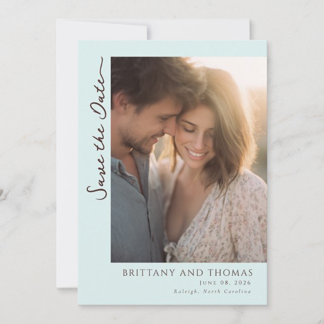 Reserve A Data Romantic Light Blue Photo (Frente)