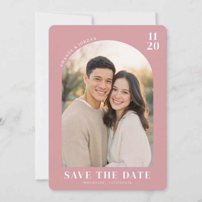 Reserve A Data Romantic Pink Contemporary Photo (Frente)