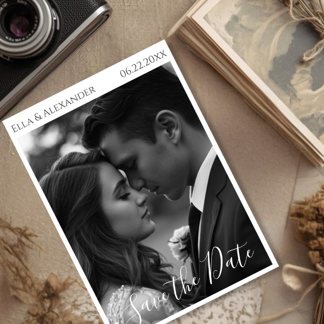 Reserve A Data Romantic Vintage Photo (Romantic Vintage Photo Text Save The Date)