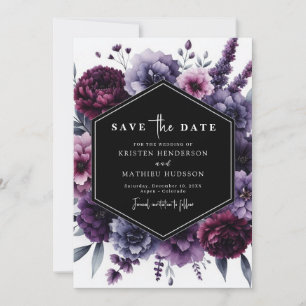 Reserve A Data Romântica Belo Casamento Floral Roxo