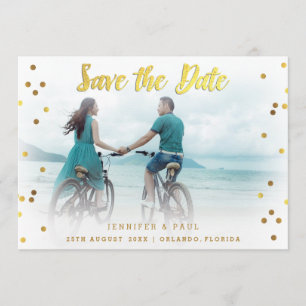 Reserve A Data Romântica Confetti Salva A Foto De Casamento De Da