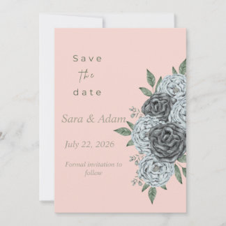 Reserve A Data Romântico Floral Aquarela Salve a Data