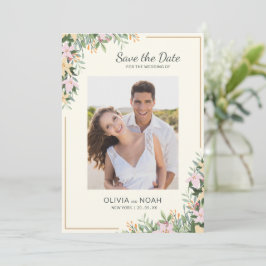 Reserve A Data Romântico Floral Foto Salve a Data
