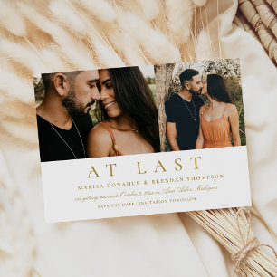 Reserve A Data Romântico Por Fim Duas Fotos Antigo Casamento Dour