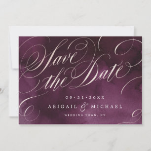 Reserve A Data Romântico Save the date de caligrafia em ameixa ma
