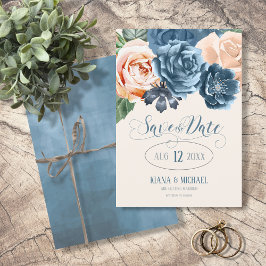 Reserve A Data Rosa Blue/Peach Wedding Salvar a data ID584