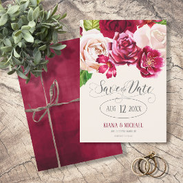 Reserve A Data Rosa Burgundy/Cream Wedding Save the Date ID584