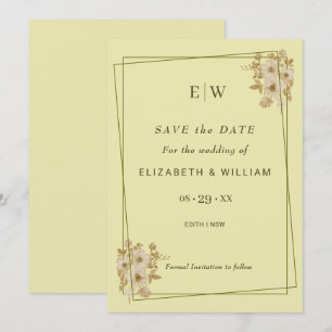 Reserve A Data Rosa - Casamento Amarelo Celestial Monograma