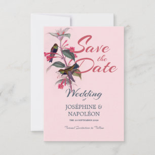 Reserve A Data Rosa claro boho art deco floral e aves