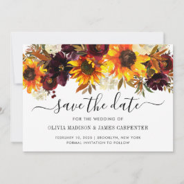 Reserve A Data Rosa de girassol Russo Casamento outono Floral