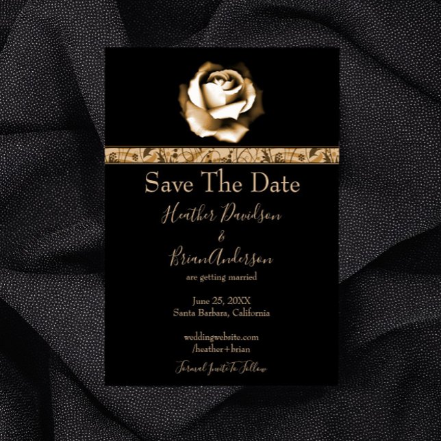 Reserve A Data Rosa Dourada Salve a Data (Golden Rose Save the Date)