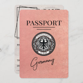 Reserve A Data Rosa Dourado Passaporte Alemão Salvar Data