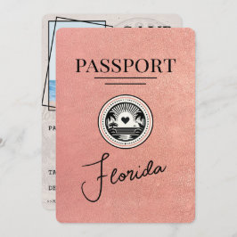 Reserve A Data Rosa Dourado Passaporte Florida Salvar a Data