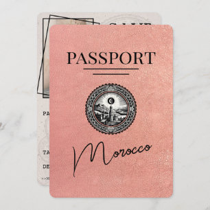 Reserve A Data Rosa Dourado Passaporte Marrocos Salvar Data