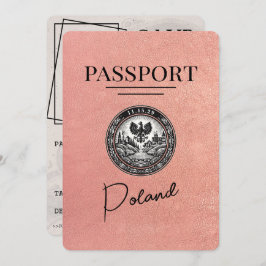 Reserve A Data Rosa Dourado Polônia Passport Salvar Data