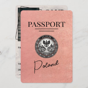 Reserve A Data Rosa Dourado Polônia Passport Salvar Data