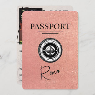 Reserve A Data Rosa Dourado Reno Passaporte Salvar Data