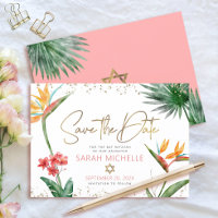 Rosa Dourado Tropical Bat Mitzvah Floral Palma Mod