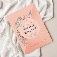 Rosa Dourado Watercolor Floral Glam Wedding