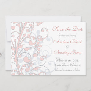 Reserve A Data Rosa Esbranquiçada, Cinzas, Casamento Branco Salva