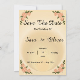 Reserve A Data Rosa Floral Bege Elegante