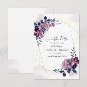 Reserve A Data Rosa Floral Desabrochar Geométrico Script Salve a