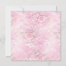 Reserve A Data Rosa Floral Sonhador Pérolas Laços Brilho Pastel