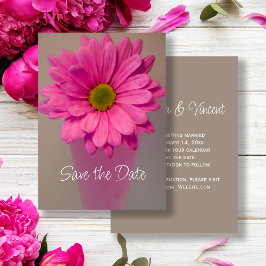 Reserve A Data Rosa Gerbera Daisy em Vase Wedding Salvar Data