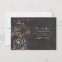 Rosa Gold Foil Floral Wedes Salvar a Data