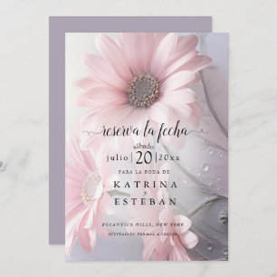 Reserve A Data rosa margarita floral guardar la fecha