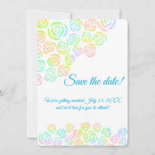 Reserve A Data Rosa Pastel Rainbow Casamento