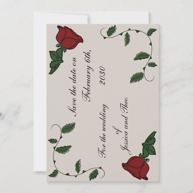 Reserve A Data Rosa salvar a data (Frente)