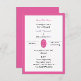 Reserve A Data Rosa simples personalizado