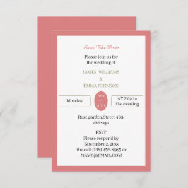 Reserve A Data Rosa simples personalizável