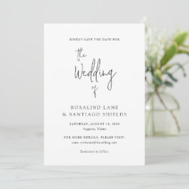 Reserve A Data Rosalind Modern Typografia Elegante Casamento