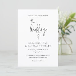 Reserve A Data Rosalind Modern Typografia Elegante Casamento