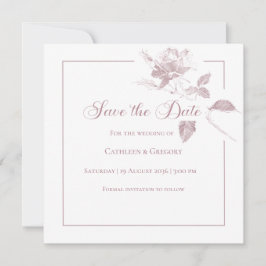 Reserve A Data Rosas Brancas Elegantes Floral de Casamento Rosa E