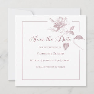 Reserve A Data Rosas Brancas Elegantes Floral de Casamento Rosa E