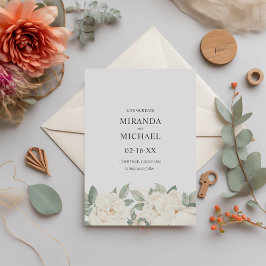 Reserve A Data Rosas brancas românticas SEMANA Elegante