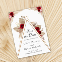 Rosas Burgundy & Grama Pampas Save the Date