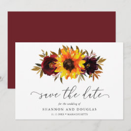 Reserve A Data Rosas de Girassol Rústico Floral Elegante Casament