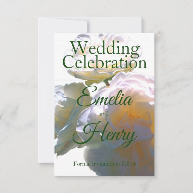 Reserve A Data Rosas esbranquiçados de cor laranja esbranquiçada (Frente)