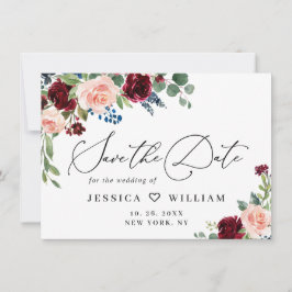 Reserve A Data Rosas Florais De Marinho Blush Burgundy Casamento